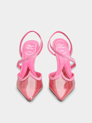 Roger Vivier I love Vivier PVC and Leather Slingback Pumps