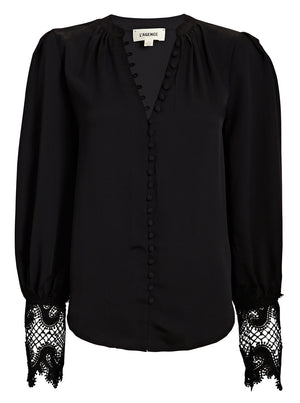 L'Agence Ava Lace Cuff Blouse - Current Collection