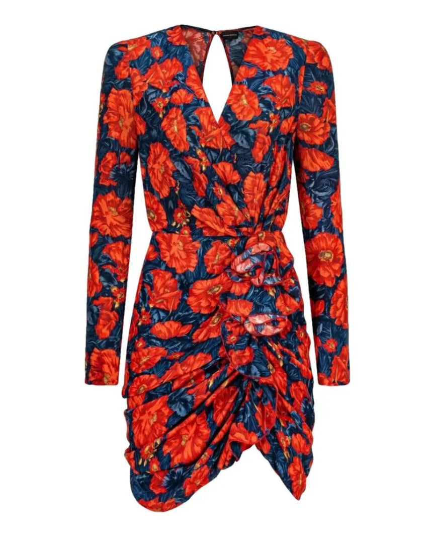 Magda Butrym Floral Printed Silk Mini Dress