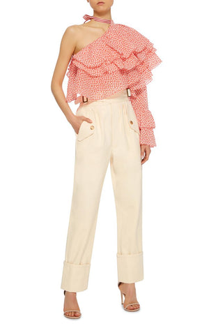 Rosie Assoulin Safari Buckled Cotton Trousers