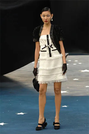 Chanel Spring 2008 Runway Frayed-Trim Tweed Mini Dress