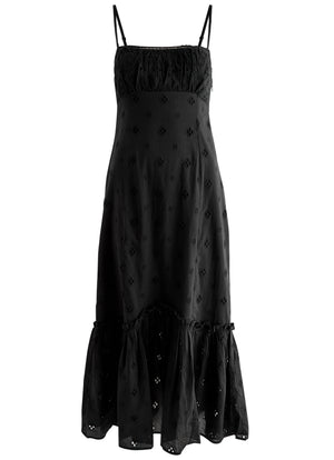 RIXO Sorcha Eyelet-Embroidered Cotton Midi Dress