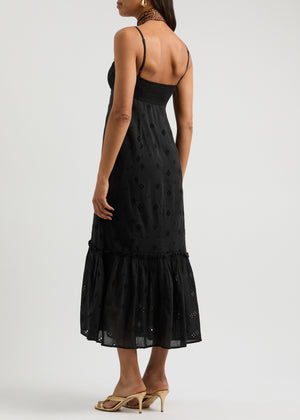 RIXO Sorcha Eyelet-Embroidered Cotton Midi Dress