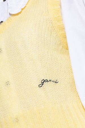 Ganni Sleeveless Mohair-Blend Sweater
