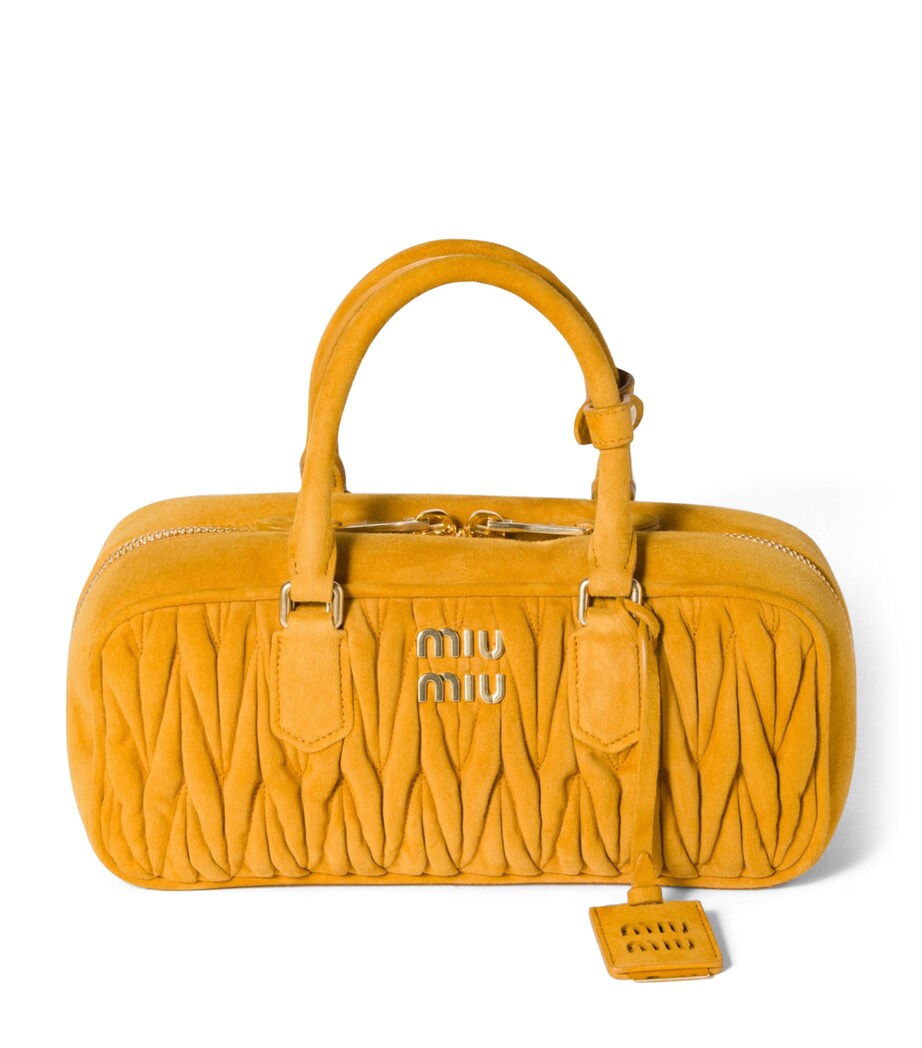 Miu Miu Arcadie Matelassé Suede Top Handle Bag