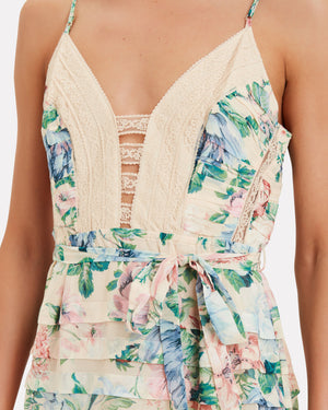 Zimmermann Verity Scalloped Silk Floral Printed Mini Dress