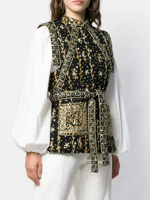 Ulla Johnson Indira Embroidered Linen-cotton Blend Waistcoat