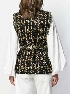 Ulla Johnson Indira Embroidered Linen-cotton Blend Waistcoat