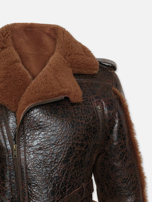 FRAME Shearling Strong Shoulder Moto Leather Jacket