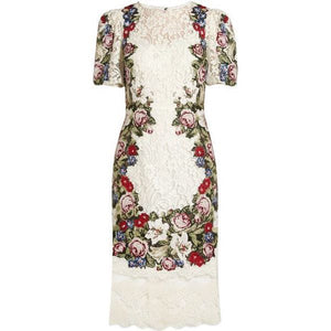 Dolce & Gabbana Tapestry Embroidered Lace Midi Dress - Runway Collection