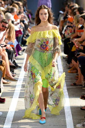 Blumarine Ruffled Printed Silk Chiffon Maxi Dress - Runway Collection