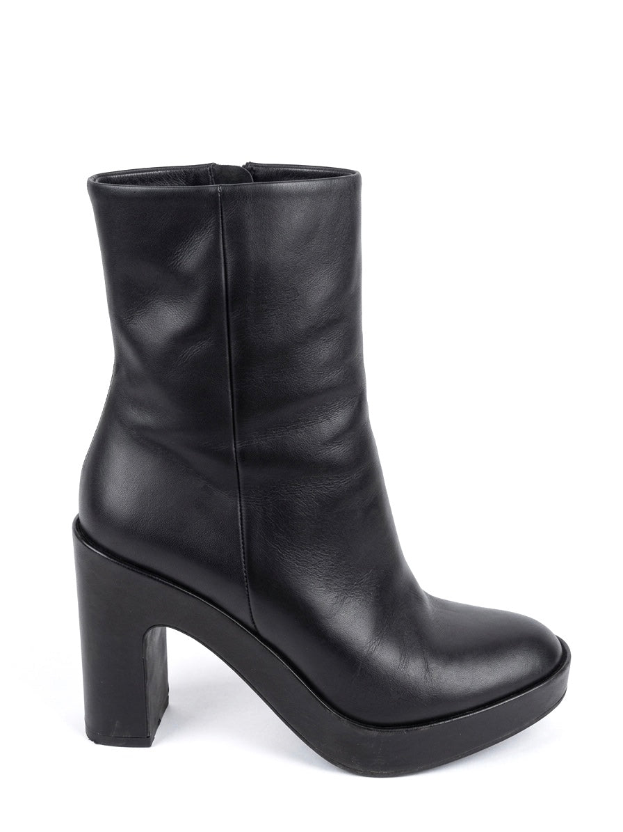 Balenciaga Platform Leather Ankle Boots