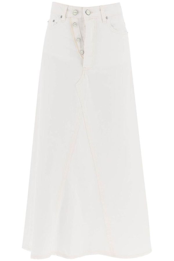 Ganni Denim Double Fly Maxi Skirt