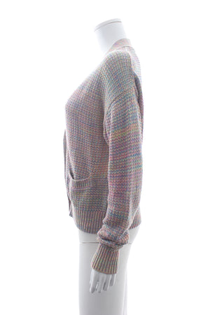 RE/DONE Rainbow Cotton and Linen-Blend Cardigan