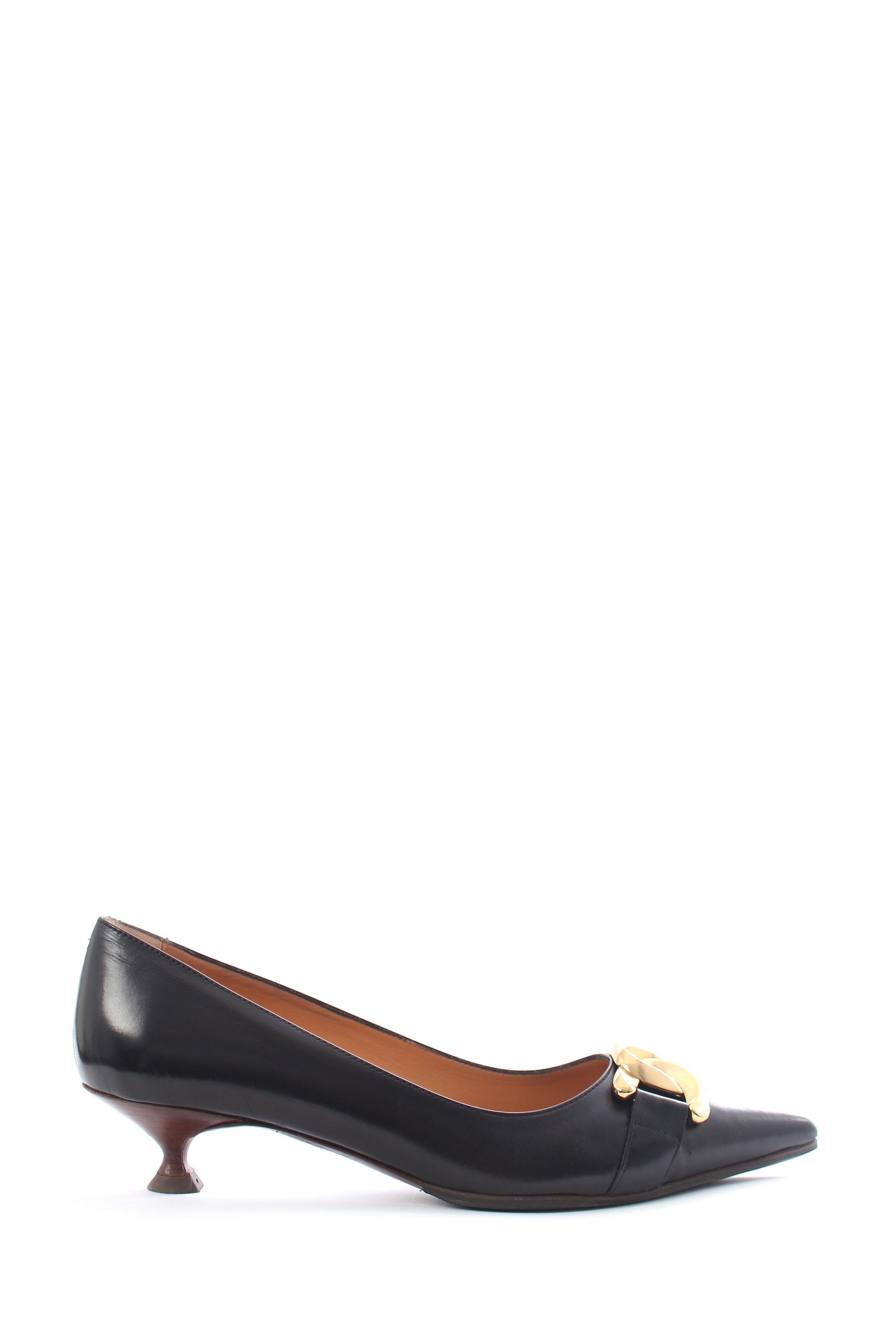 Tod's Chain Link Pointed Toe Leather Pumps