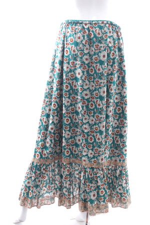 Gucci Lace-Trimmed Floral Printed Midi Skirt