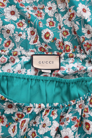 Gucci Lace-Trimmed Floral Printed Midi Skirt