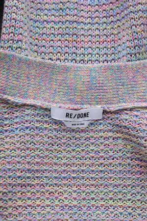 RE/DONE Rainbow Cotton and Linen-Blend Cardigan