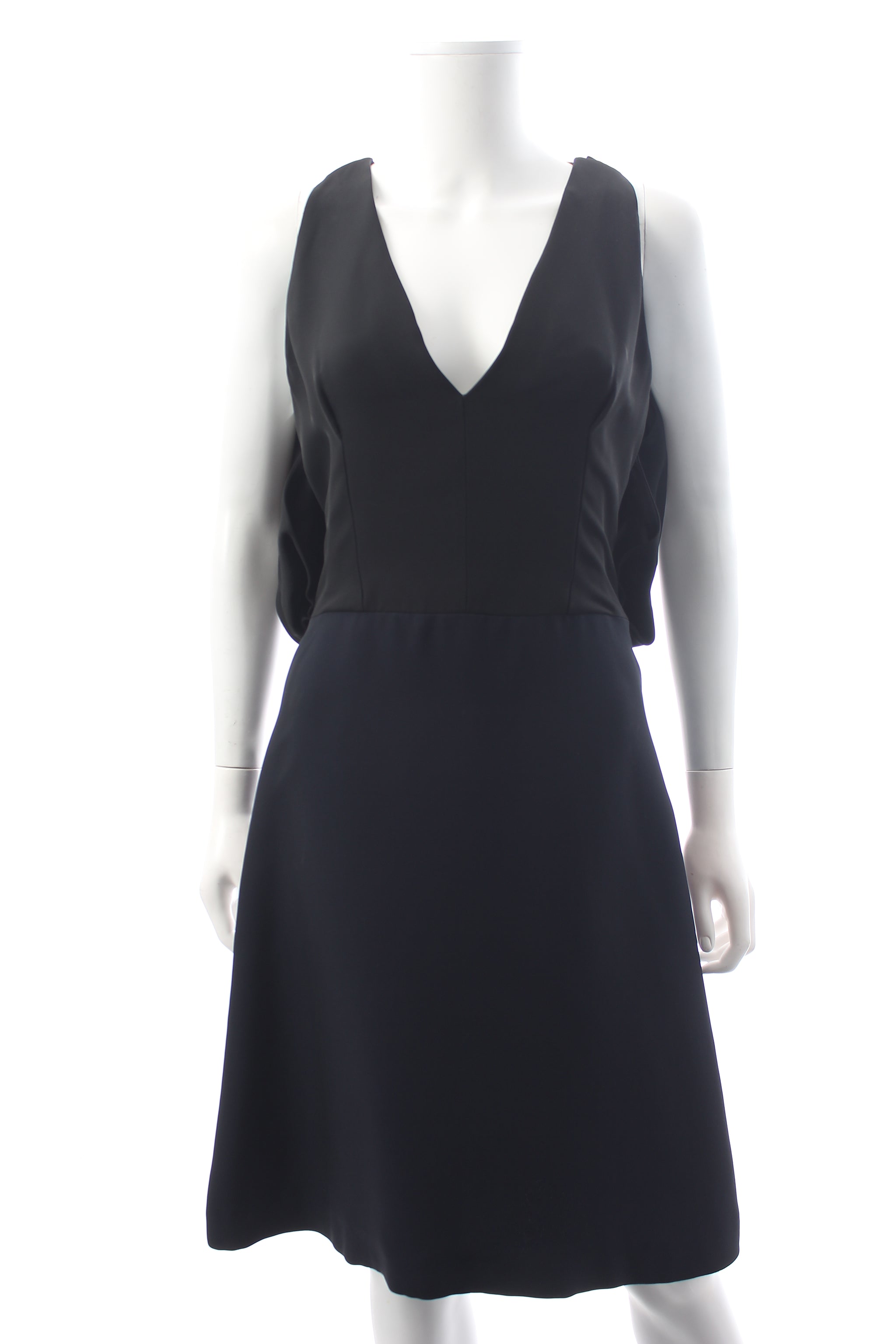 Prada Draped Back Sleeveless Crepe Dress