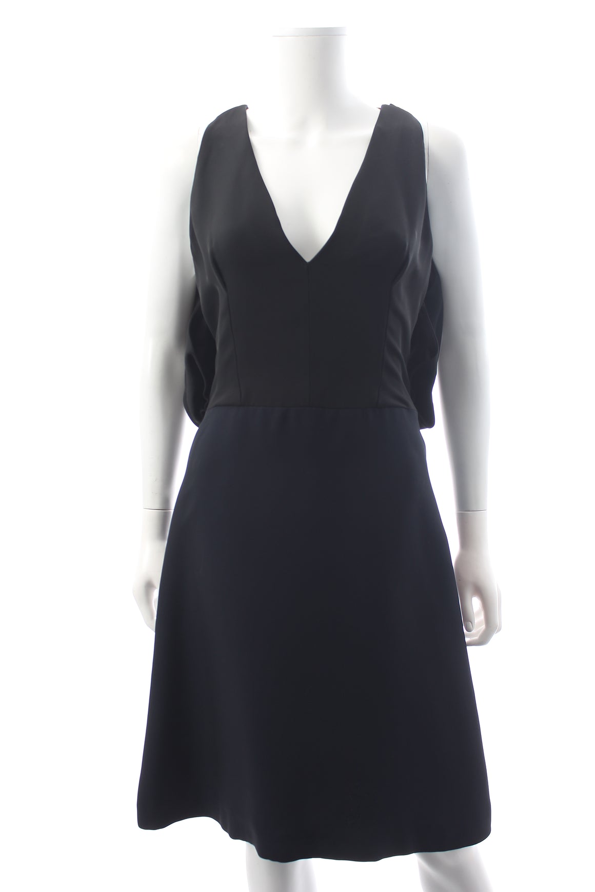 Prada Draped Back Sleeveless Crepe Dress