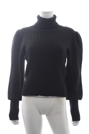 Temperley London 'Joe' Merino Wool Cable Knit Turtleneck Sweater