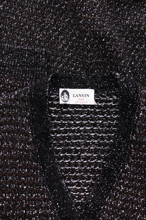 Lanvin Metallic Bouclé-Knit Long Cardigan