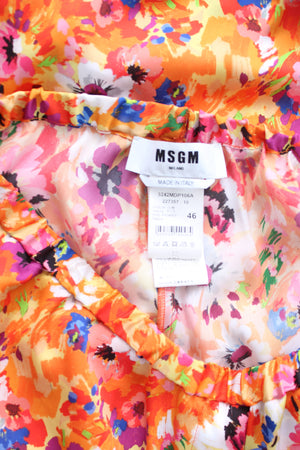 MSGM Floral Printed Crepe Trousers