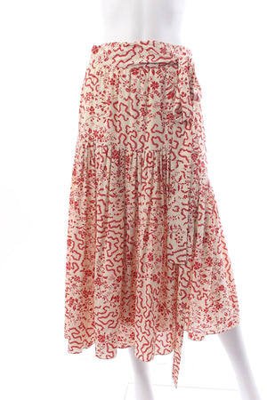 Isabel Marant Grifol Silk Printed Wrap Skirt