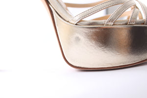 Jennifer Chamandi Roberto 130 Metallic Leather Platform Sandals