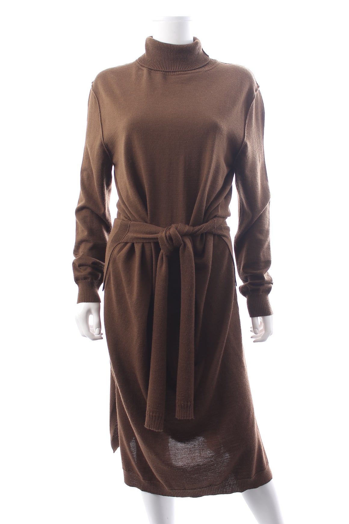 LEMAIRE Belted Wool-Blend Midi Dress