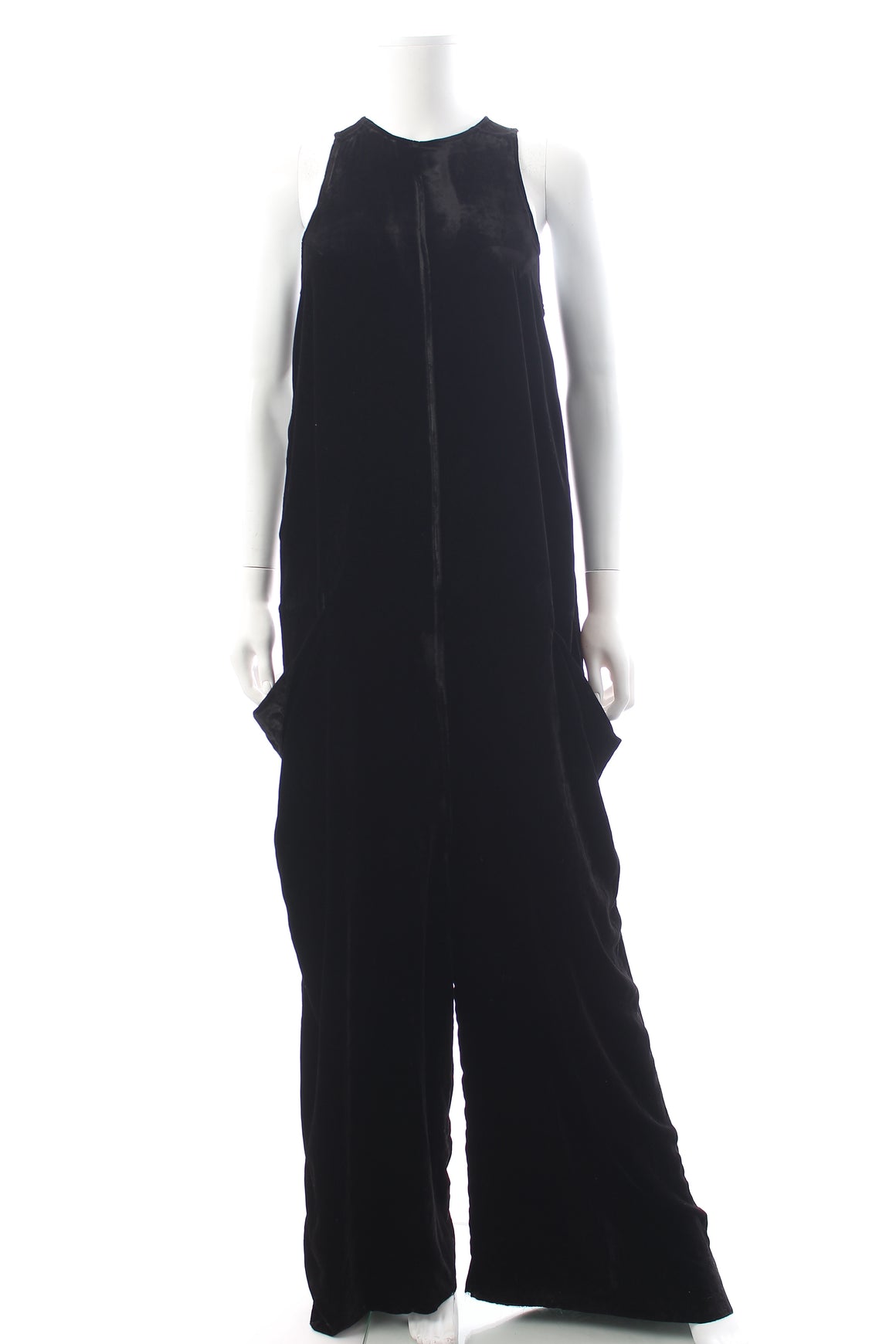 Rick Owens Walrus Velvet Wide-Leg Jumpsuit