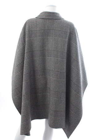 Ermanno Scervino Prince of Wales Check Wool-Blend Cape Coat