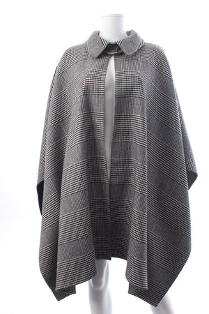 Ermanno Scervino Prince of Wales Check Wool-Blend Cape Coat