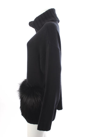 Yves Salomon Fur-Trimmed Wool and Cashmere-Blend Sweater