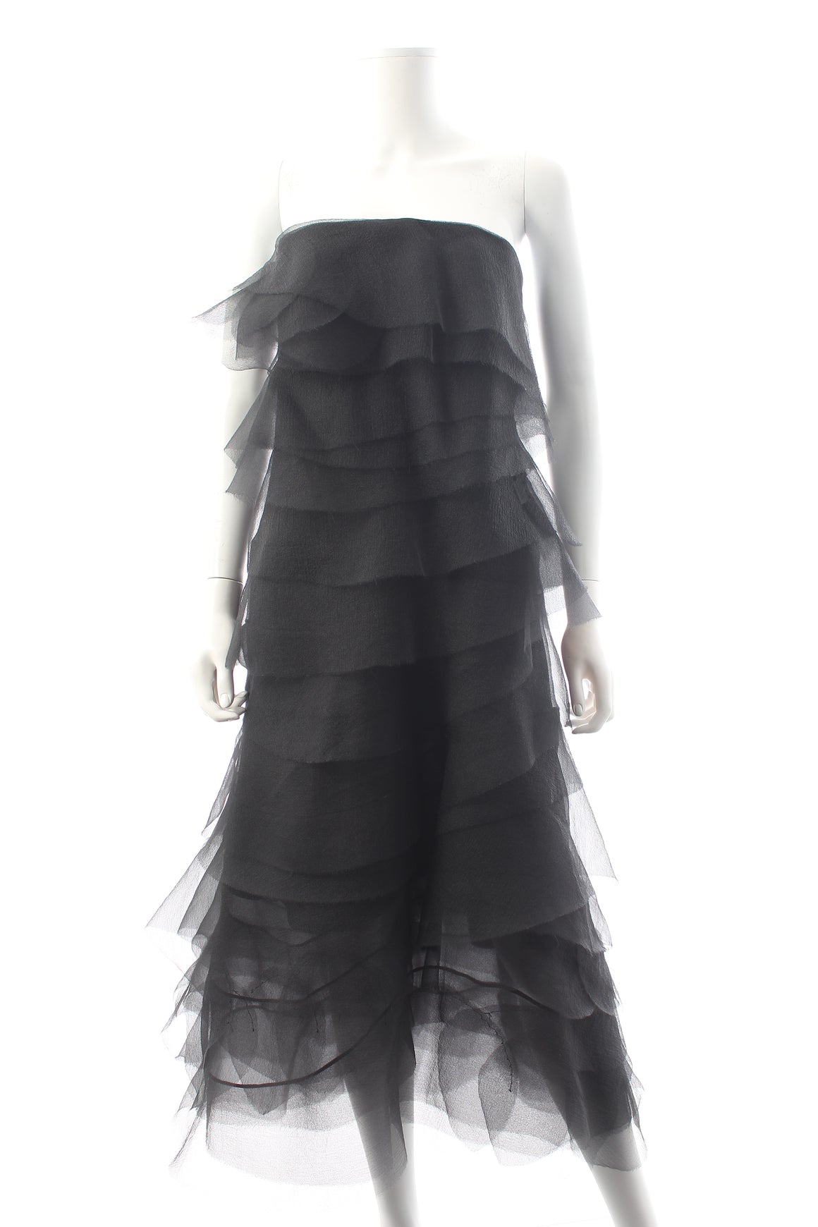 Vintage Marc Jacobs Tiered Ruffle Bustier Midi Dress