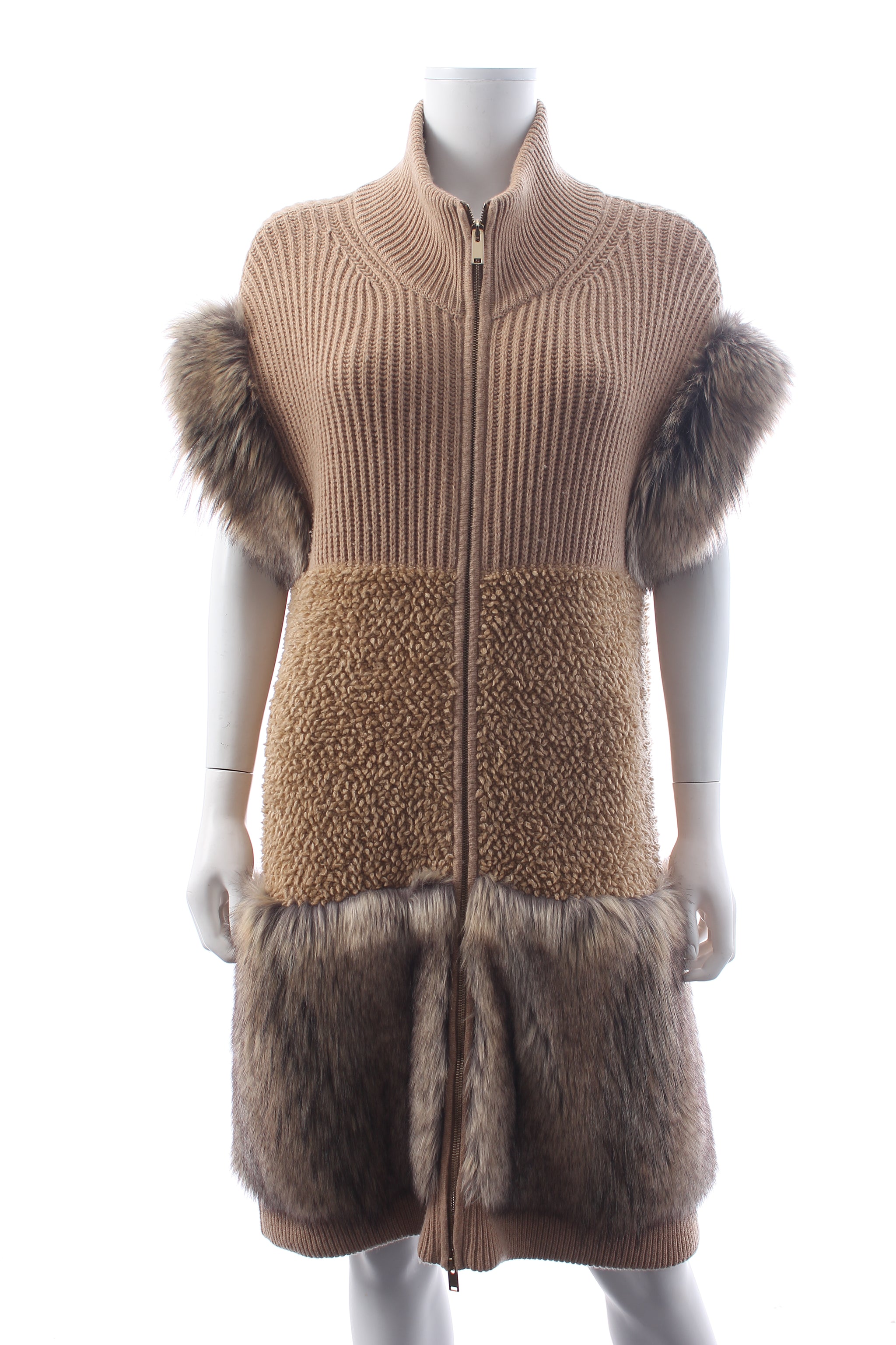 Stella McCartney Faux Fur and Knit Gilet Jacket
