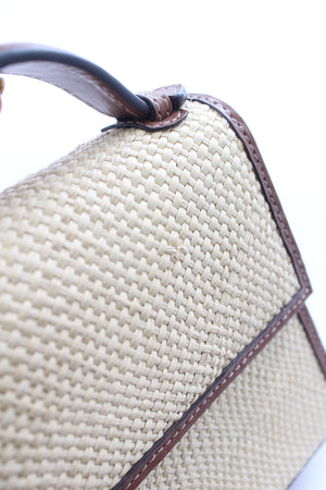 Hunting Season The Small Top Handle Raffia Tote Bag