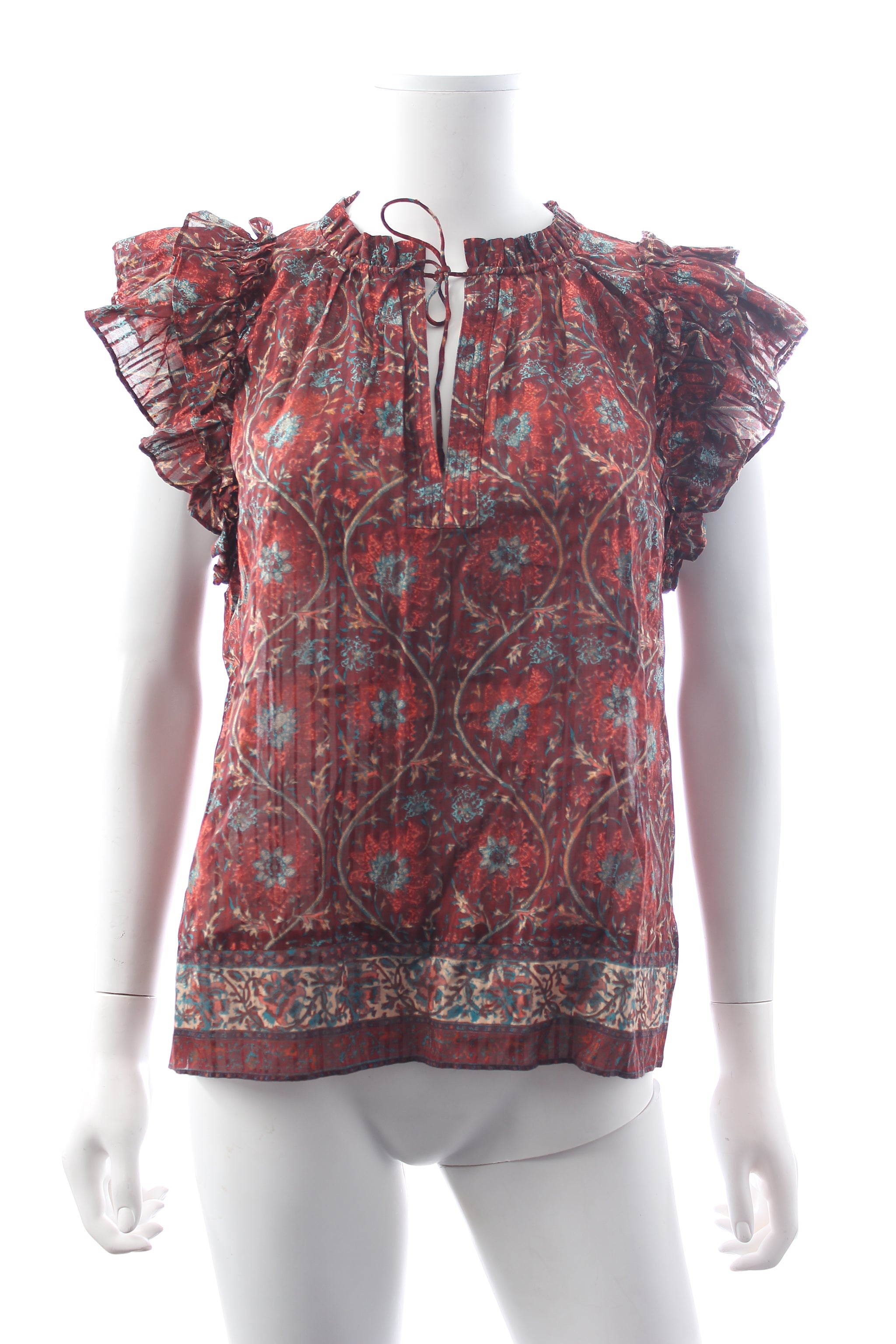 Ulla Johnson Fleur Printed Short Sleeved Blouse - Closet Upgrade