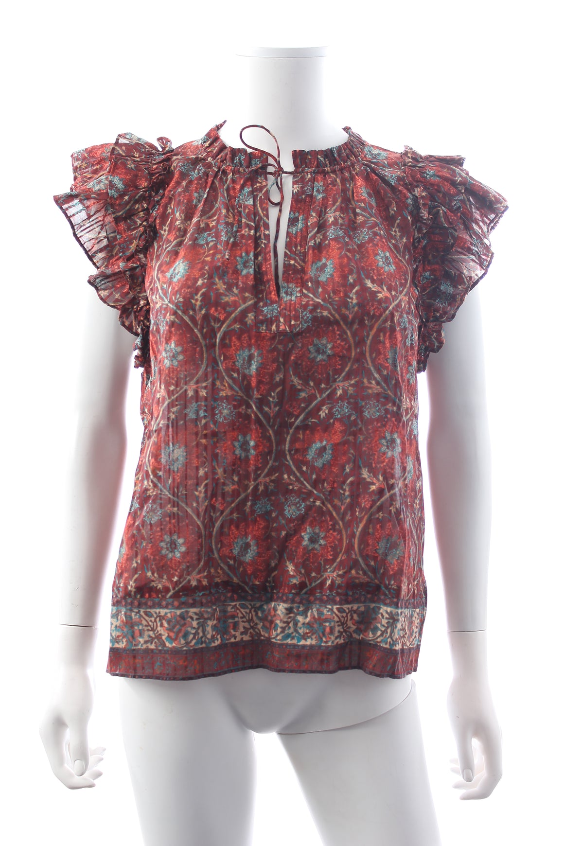 Ulla Johnson Fleur Printed Short Sleeved Blouse - Closet Upgrade