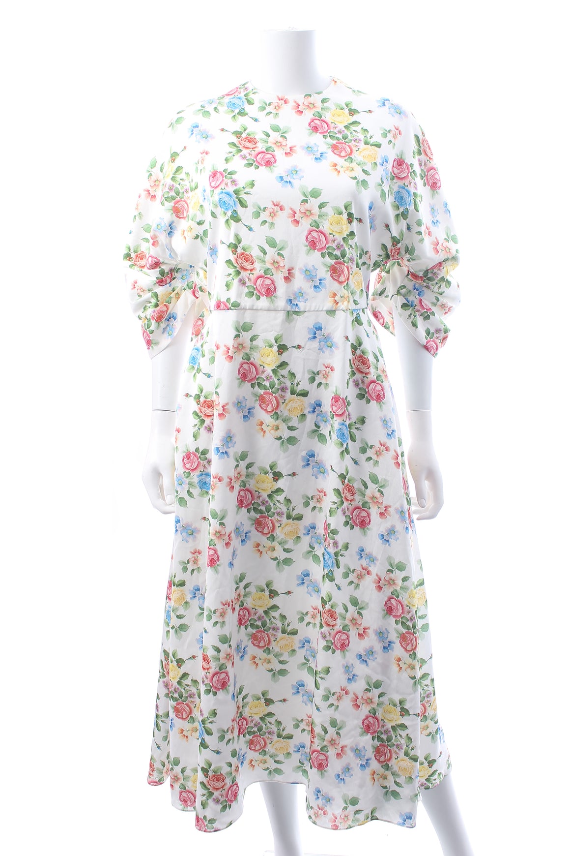 Emilia Wickstead Carmen Floral Printed Hammered Satin Midi Dress