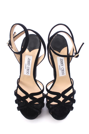 Jimmy Choo Velvet Platform Sandals