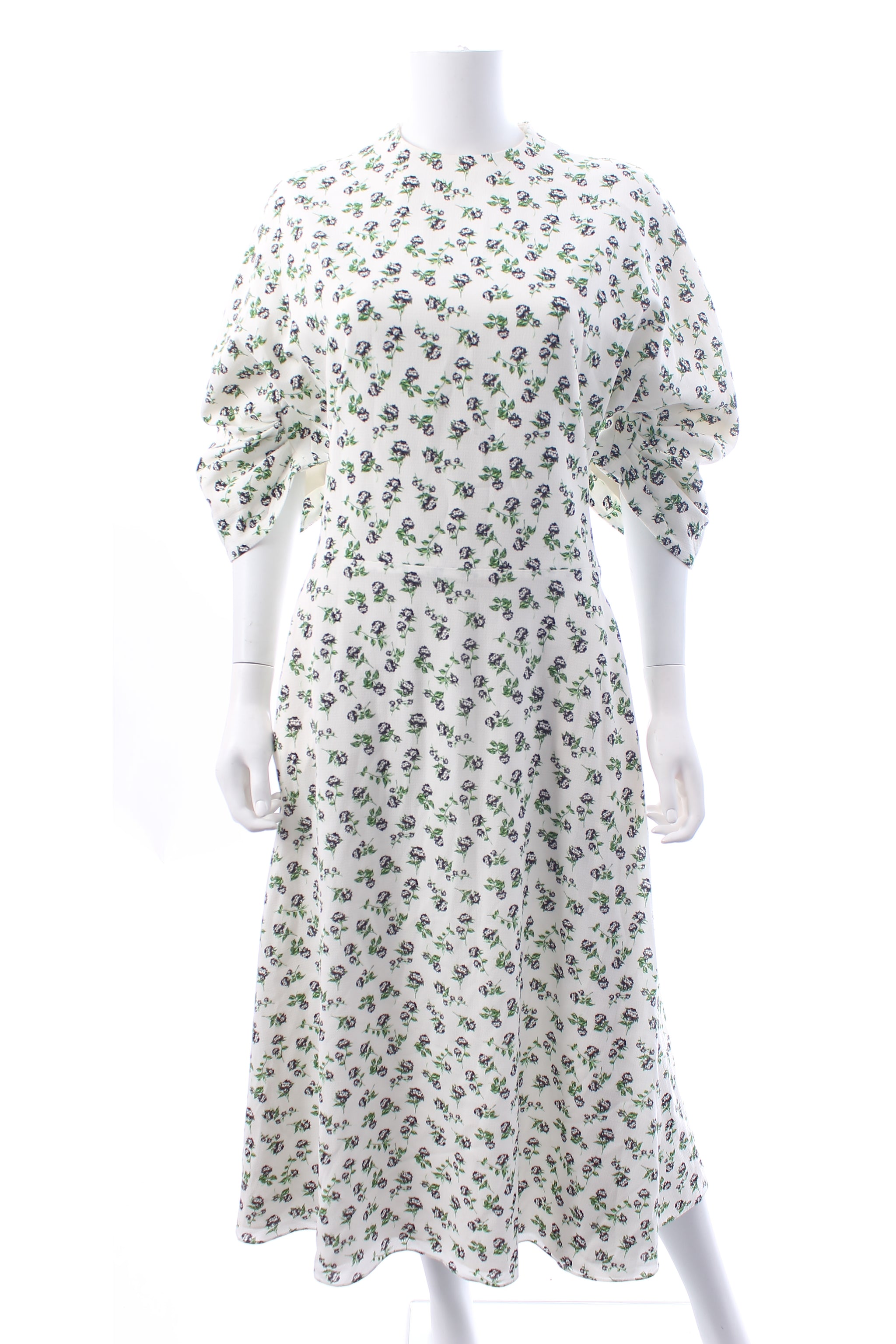 Emilia Wickstead Carmen Floral Printed Hammered Satin Midi Dress