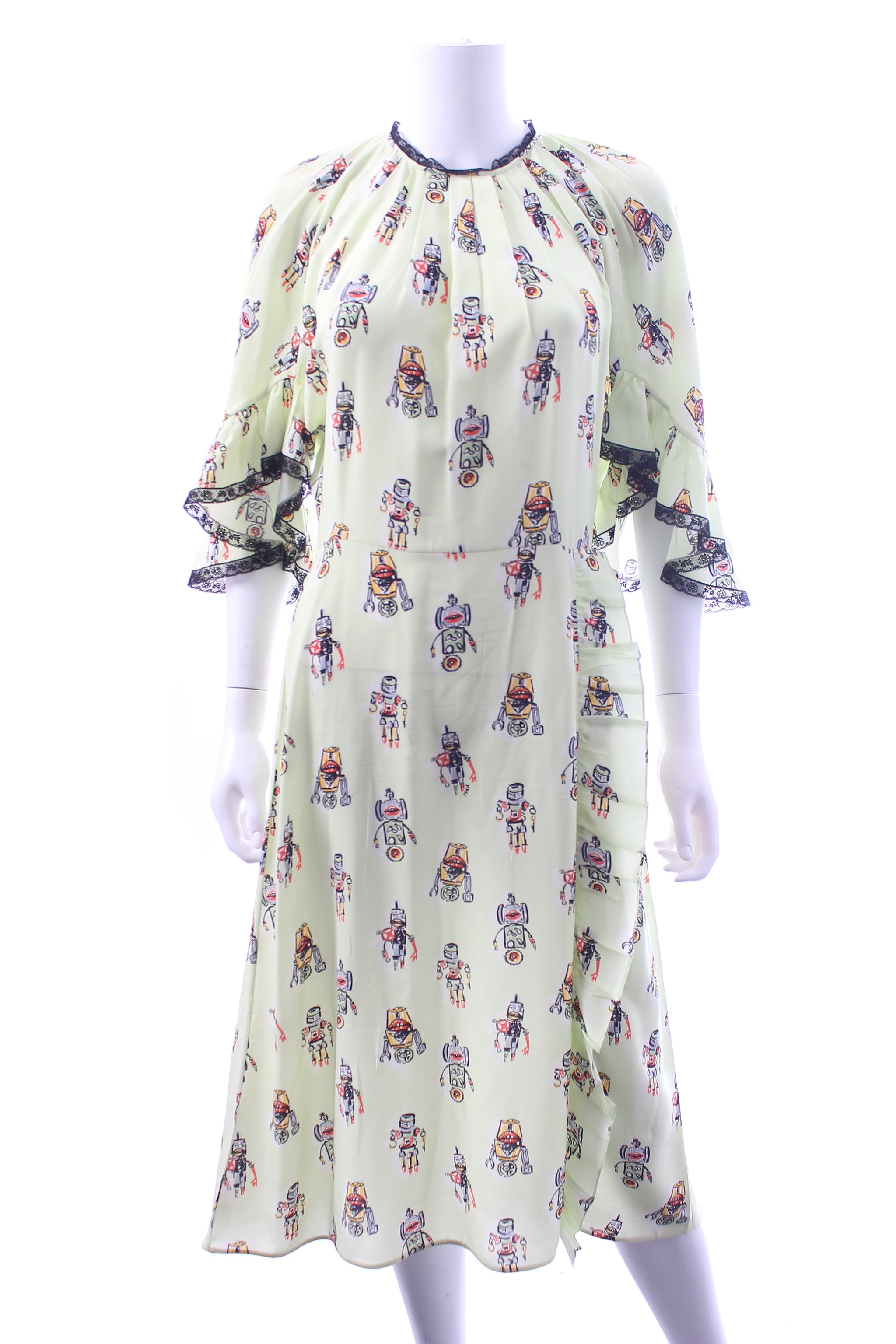 Prada Robot Printed Silk Midi Dress