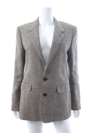 Celine Houndstooth Single-Breasted Blazer