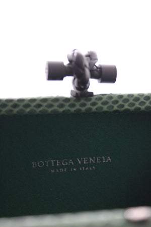 Bottega Veneta Knot Satin and Watersnake Clutch Bag