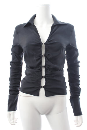 Jacquemus La Chemise Soffio Cutout Ruched Shirt