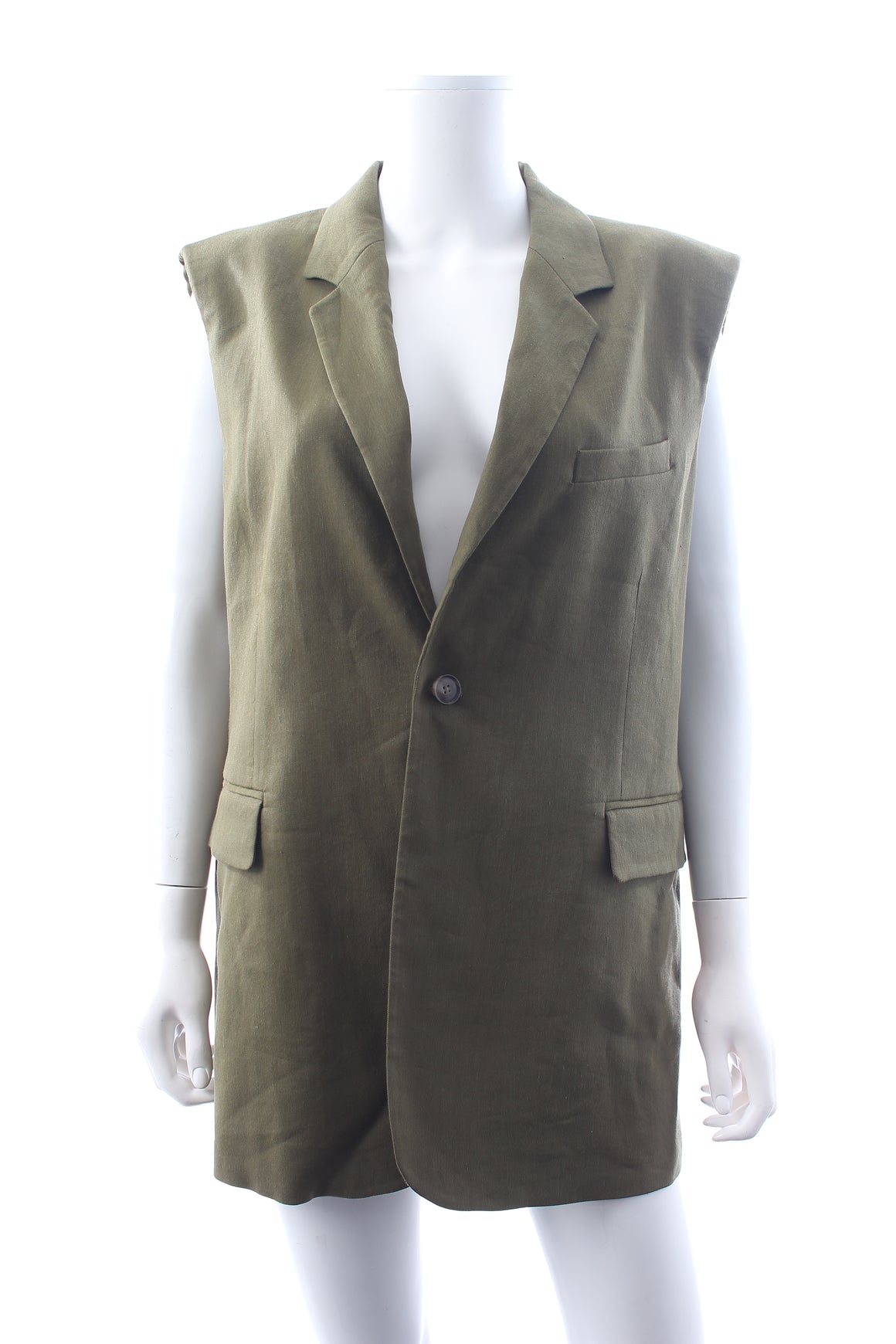 FRAME Linen-Blend Twill Vest - Closet Upgrade
