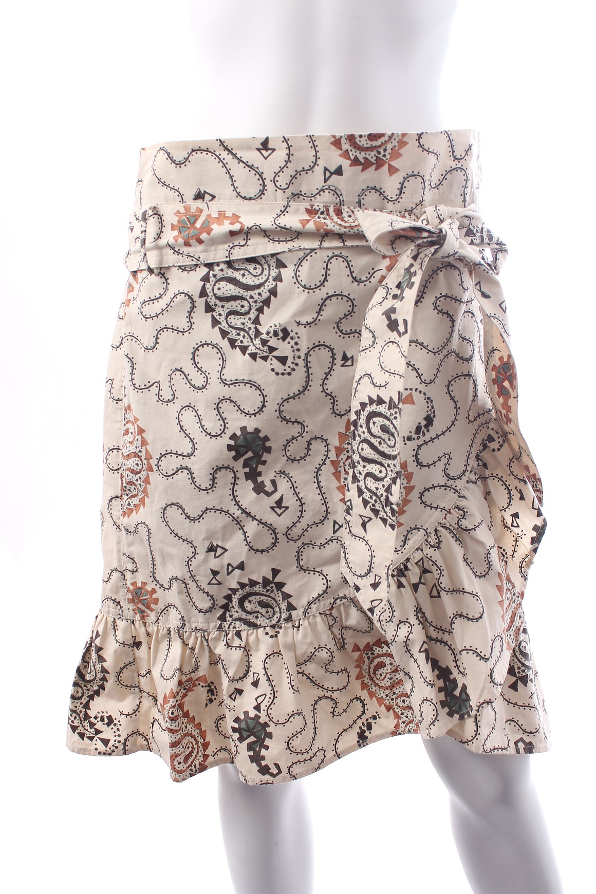 Isabel Marant Etoile Liliko Fluted-Hem Paisley-Print Cotton Skirt