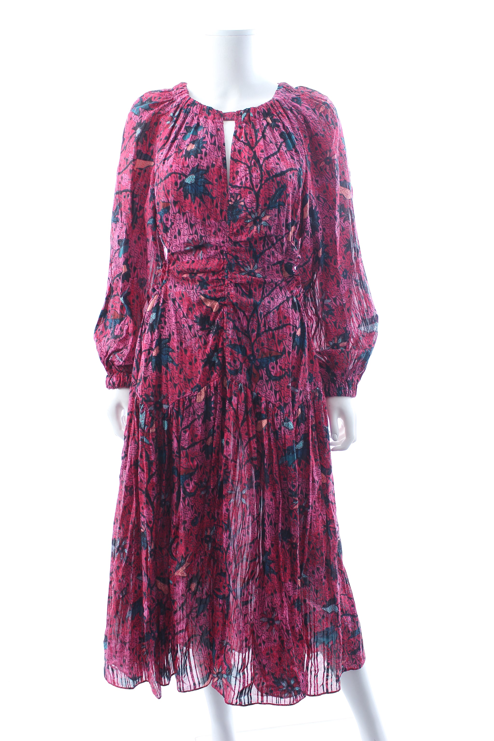 Ulla Johnson Helia Gathered Floral-Print Mousseline Midi Dress - Closet Upgrade