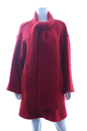 Dolce & Gabbana Scarf Collar Wool and Mohair-Blend Coat